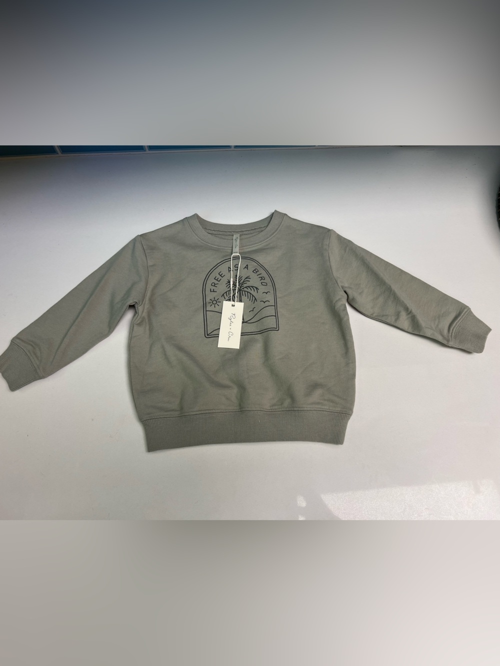Rylee + Cru Olive Green Graphic Crewneck Sweatshirt size 18-24m